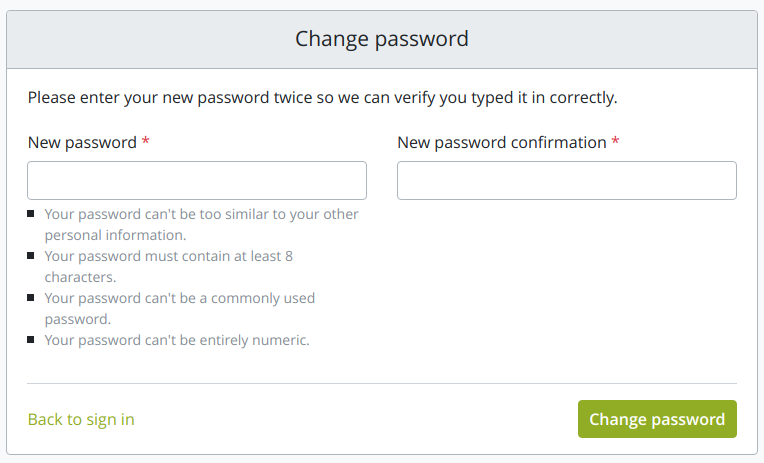 Change password