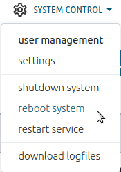 User management - reboot system