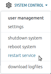 User management - restart service